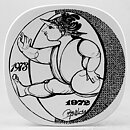 Björn Wiinblad (1972) Wall Plaque with Graphic Man Motif 19 cm  [Sample Images]