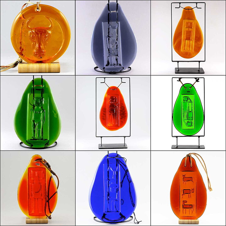 エリック・ホグラン  女性モチーフの赤いペンダント  (29cm)  1950年代