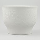 Gunvor Olin-Grönqvist (Suvi 1981) White Flowerpot with Flower Relief 17 cm 