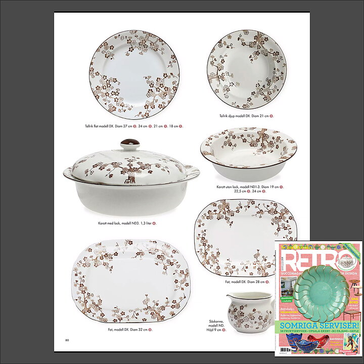 ジャッキー・リンド  Japonicaシリーズ  深皿  茶色の花模様  21cm  1977年  [サンプル画像]