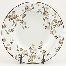 Jackie Lynd (Japonica 1977) Deep Plate with Brown Flower Decor 21 cm  [Sample Images]