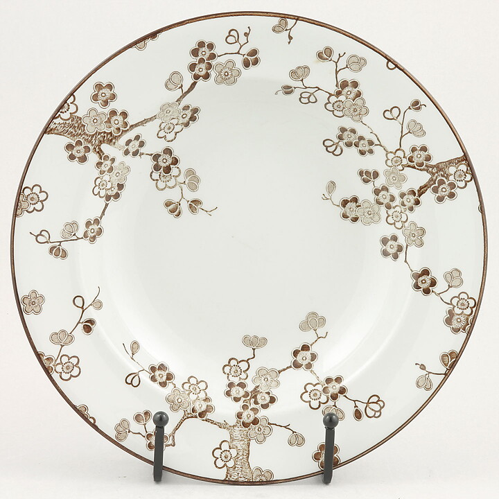 ジャッキー・リンド  Japonicaシリーズ  深皿  茶色の花模様  21cm  1977年  [サンプル画像]