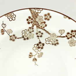 Jackie Lynd (Japonica 1977) Deep Plate with Brown Flower Decor 21 cm  [Sample Images]