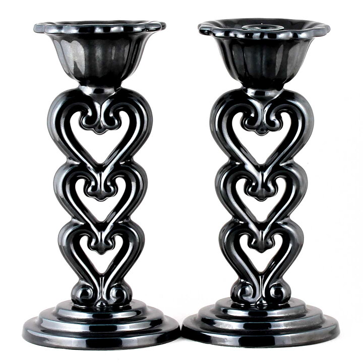 Arthur Percy (1930s) Two "Three Hearts" Candleholders 27 cm