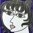 マリ・シムルソン 陶板 Wall Plaque Iris 素晴らしき女性 1964年  30cm