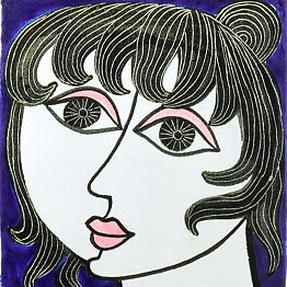 Mari Simmulson (1964) Rectangular Wall Plaque Iris 30 cm