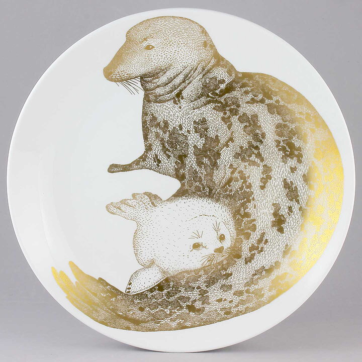 Paul Hoff (Endangered Species 1981) Gray Seal Collectors Wall Plate 25 cm <with Box> [Sample Images]