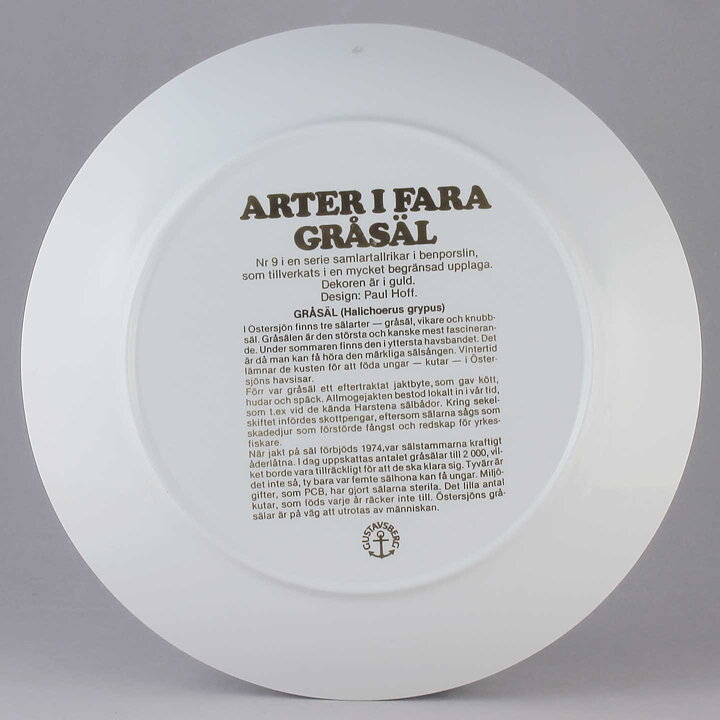 Paul Hoff (Endangered Species 1981) Gray Seal Collectors Wall Plate 25 cm <with Box> [Sample Images]