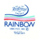 バーティル･ヴァリーン  Rainbowシリーズ  カラフルな線  白色のコーヒーカップ＆ソーサー  9cm  1982年  [サンプル画像]