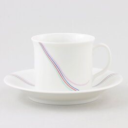 Bertil Vallien (Rainbow 1982) White Coffee Cup with Colorful Threads Decor 9 cm  [Sample Images] 