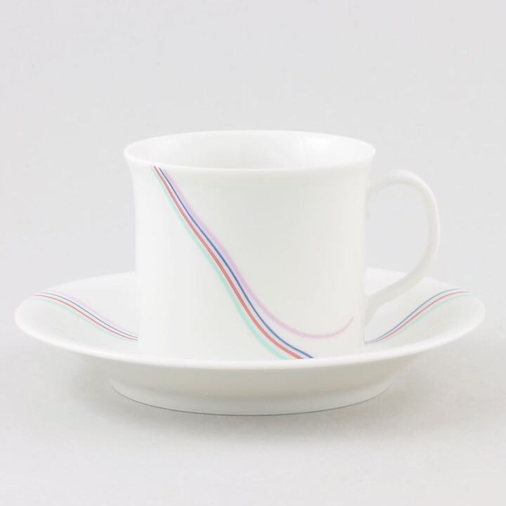 Bertil Vallien (Rainbow 1982) White Coffee Cup with Colorful Threads Decor 9 cm  [Sample Images] 