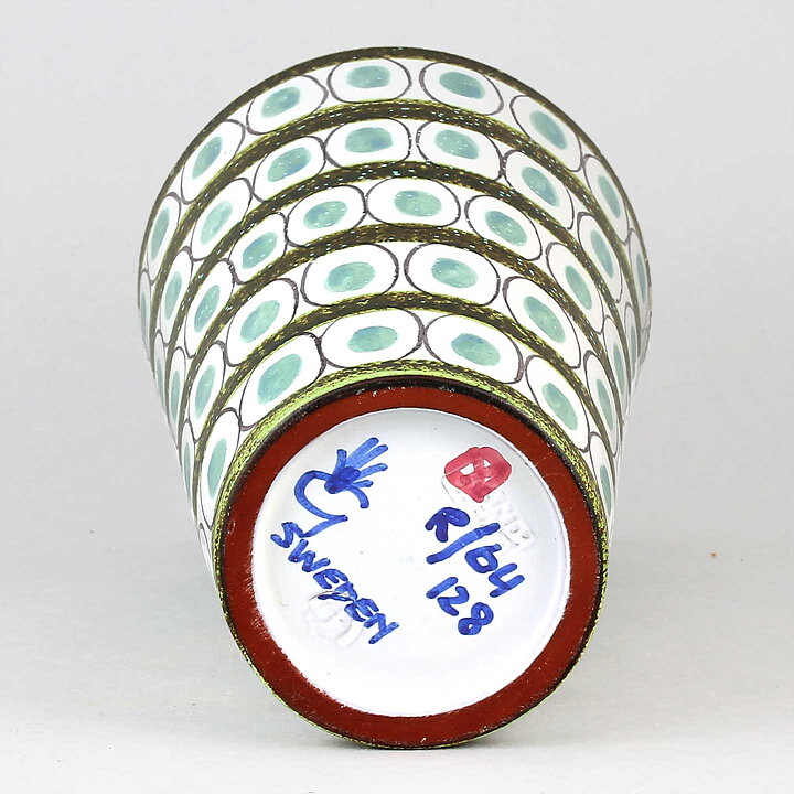 Stig Lindberg (1950s) Green Faience Cone Vase #128 20 cm