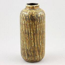 Gunnar Nylund (Birka 1965) Yellow/Brown Cylinder Vase 16 cm