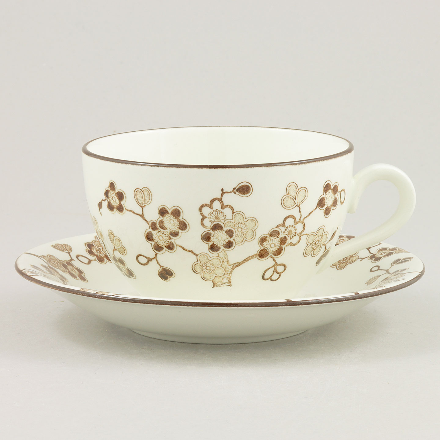 ジャッキー・リンド Japonicaシリーズ コーヒーカップ 茶色の花模様 