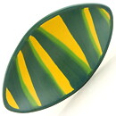 Hjördis Oldfors (Bengali 1954) Lens-Formed Bowl with Green/Yellow Decor 16 cm