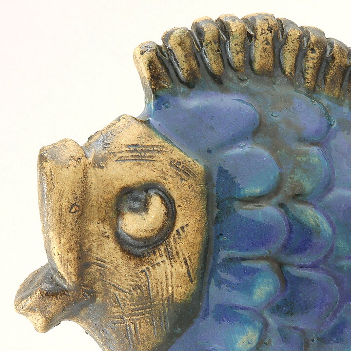 ウィリー・フィッシャー　立体的なブルーの魚   14cm  1960年代 (2)