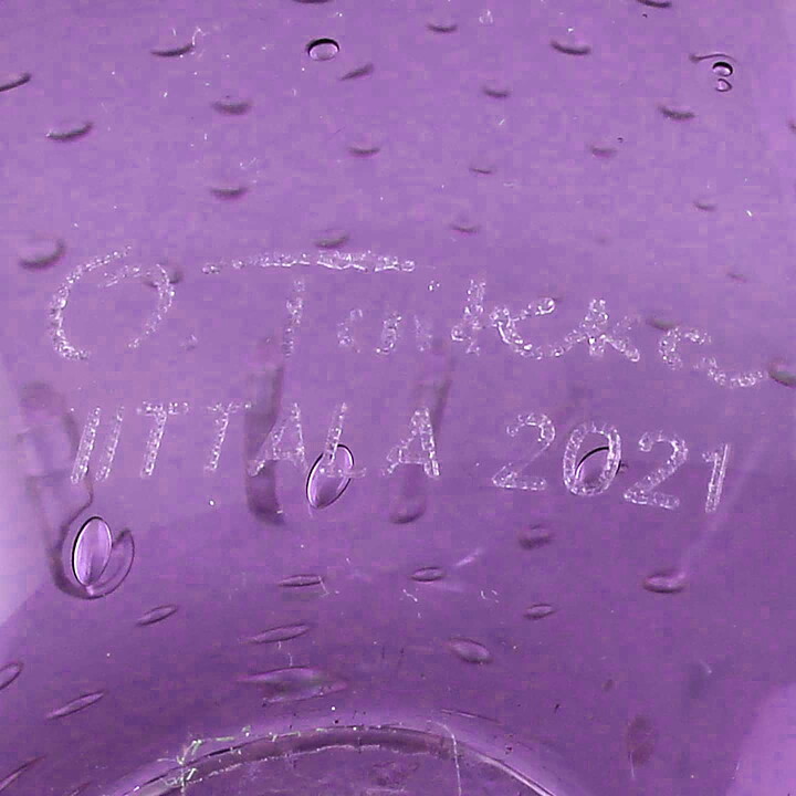 Oiva Toikka (2021) Annual Glass Bird Kesuri Amethyst 22 cm