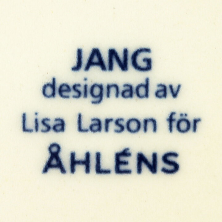 Lisa Larson (Jang 1986) Deep Plate with Blue Border 20 cm (II)  [Sample Images]