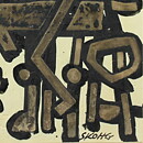 Börje Skohg (1970s) Unique Abstract Horse Riders Wall Plaque 23 cm