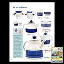Hertha Bengtsson (Koka 1953) Teacup with Blue Linear Decor 12 cm (No Saucer) [Sample Images]  (II)