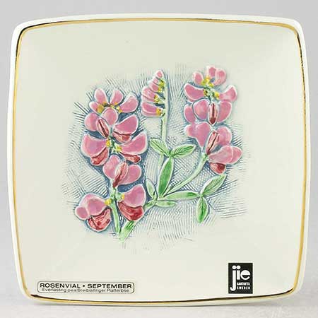 Aimo Nietosvuori Jie Månadsblommor Rosenvial (Everlasting Pea), model 733/9, September