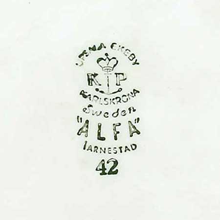Alf Jarnestad Karlskrona Alfa lower side stamp