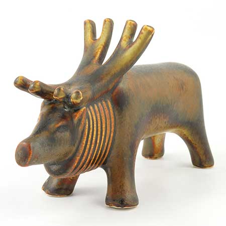 Arabia animal Reindeer, length 16 cm (6.3 in), Taisto Kaasinen