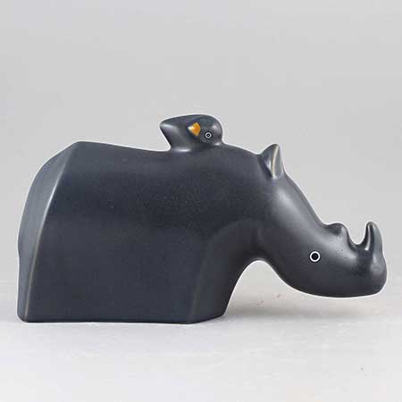 Arabia animal Rhino ”Carmen”, length 23 cm (9.1 in), Howard Smith