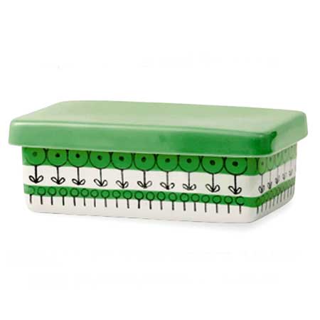 Berit Ternell Gefle Furuvik Rectangular box with porcelain lid, length 14 cm / 5.5 in