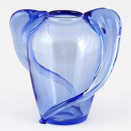 Berti Vallien Kosta Boda Apollo Blue vase (model 98998)