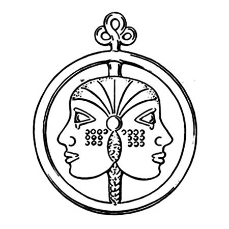Bertil Vallien Kosta Boda Zodiacs Gemini, diameter 22 cm