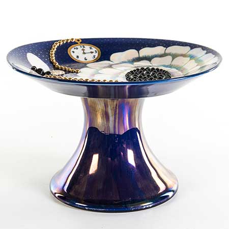 Birger Kaipiainen Arabia Florence Blue footed plate, height 16 cm