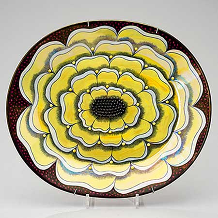 Birger Kaipiainen Arabia Florence Yellow plate, length 42 cm