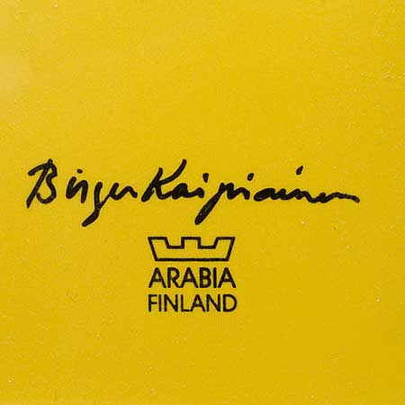 Birger Kaipiainen Arabia The lower side stamp of a Florence object