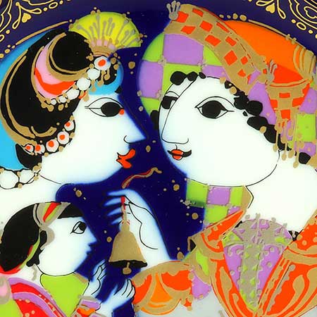Björn Wiinblad Nymölle Aladin Plates Motif 11, Aladin marries the beautiful Princess