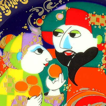 Björn Wiinblad Nymölle Aladin Plates Motif 3, Aladin meets the magician