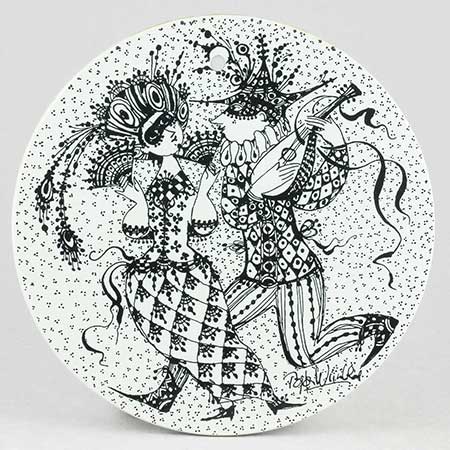 Björn Wiinblad Nymölle Month Wall Plaques Maskerade (February)