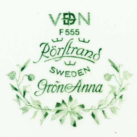 Carl-Harry Stålhane Rörstrand Example of a lower side of a Gröna Anna pattern