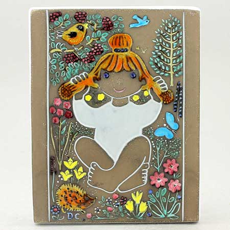 Dorothy Clough Upsala–Ekeby Linda Wall plaque, height 20 cm (model 9090)