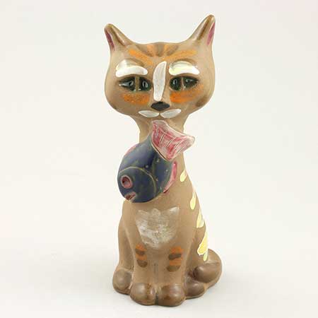 Dorothy Clough Cat, Upsala-Ekeby 1966, earthenware, height 18