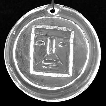 Erik Höglund Boda Smide Metal Artworks Square face stamp medallion