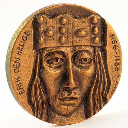Erik Höglund Bronze Medallions with King Motifs Erik den Helige (1156–1160) 