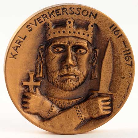 Erik Höglund Bronze Medallions with King Motifs Karl Sverkersson (1161–1167)
