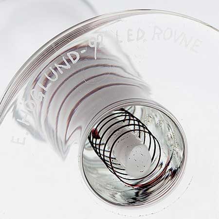Erik Höglund Glass from Chribska, Novy Bor, and Rovne The lower side of an Erik Höglund Rovne object