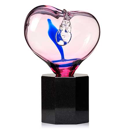 Erik Höglund Studioglas Strömbergshyttan Glass Sculpture, unique, height 50 cm