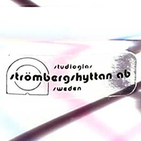 Erik Höglund Studioglas Strömbergshyttan Glass The engraved mark of a limited Strömbergshyttan object