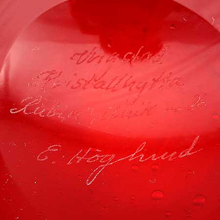 Erik Höglund Vrigstad Glass Lower side of a unique Vrigstad object