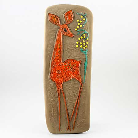 Ester Wallin Upsala-Ekeby wall plaques Roe deer (model 0146), 1970, height 41 cm