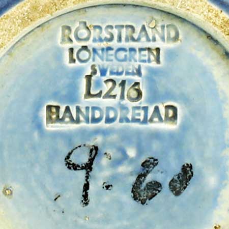Gertrud Lönegren Rörstrand The lower side of a Domus object