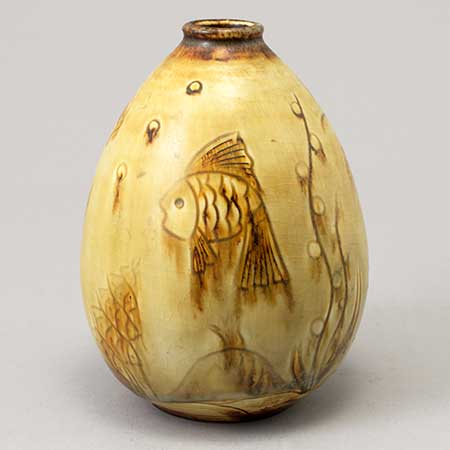 Gertrud Lönegren Rörstrand Sargasso Vase, model number L254, height 18 cm